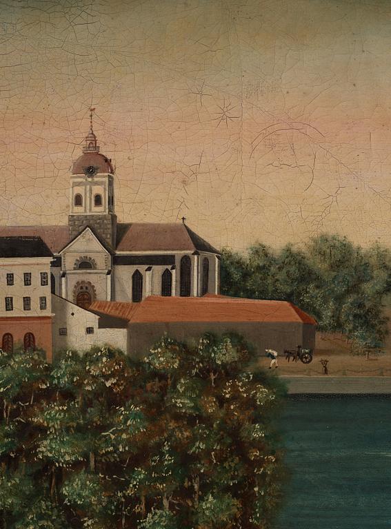 Svensk konstnär, omkring 1840, Vaktavlösning, Norrbro.