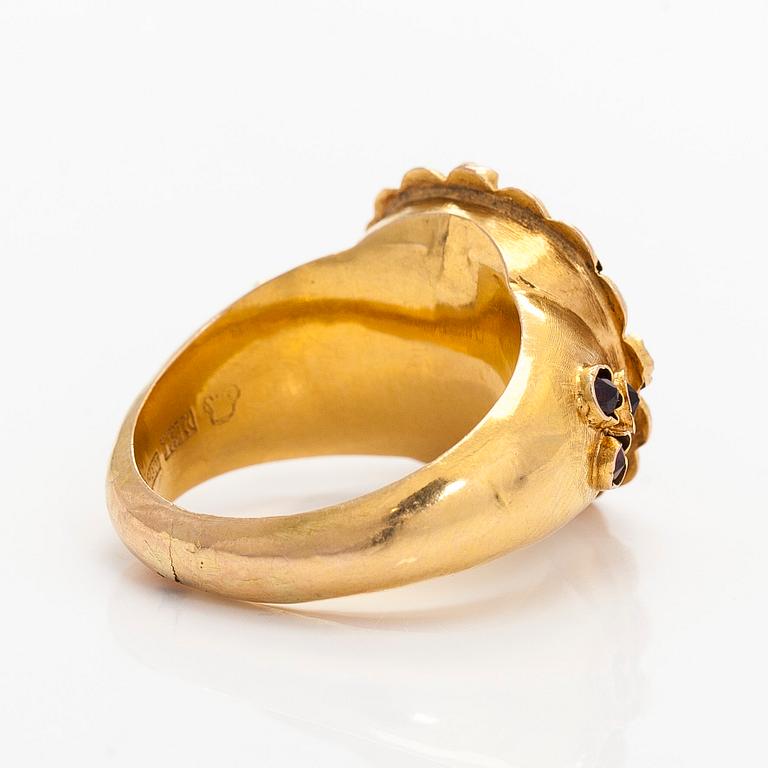 Ring, 18K guld, Gustaf Adolf Veckman, Tavastehus 1861.