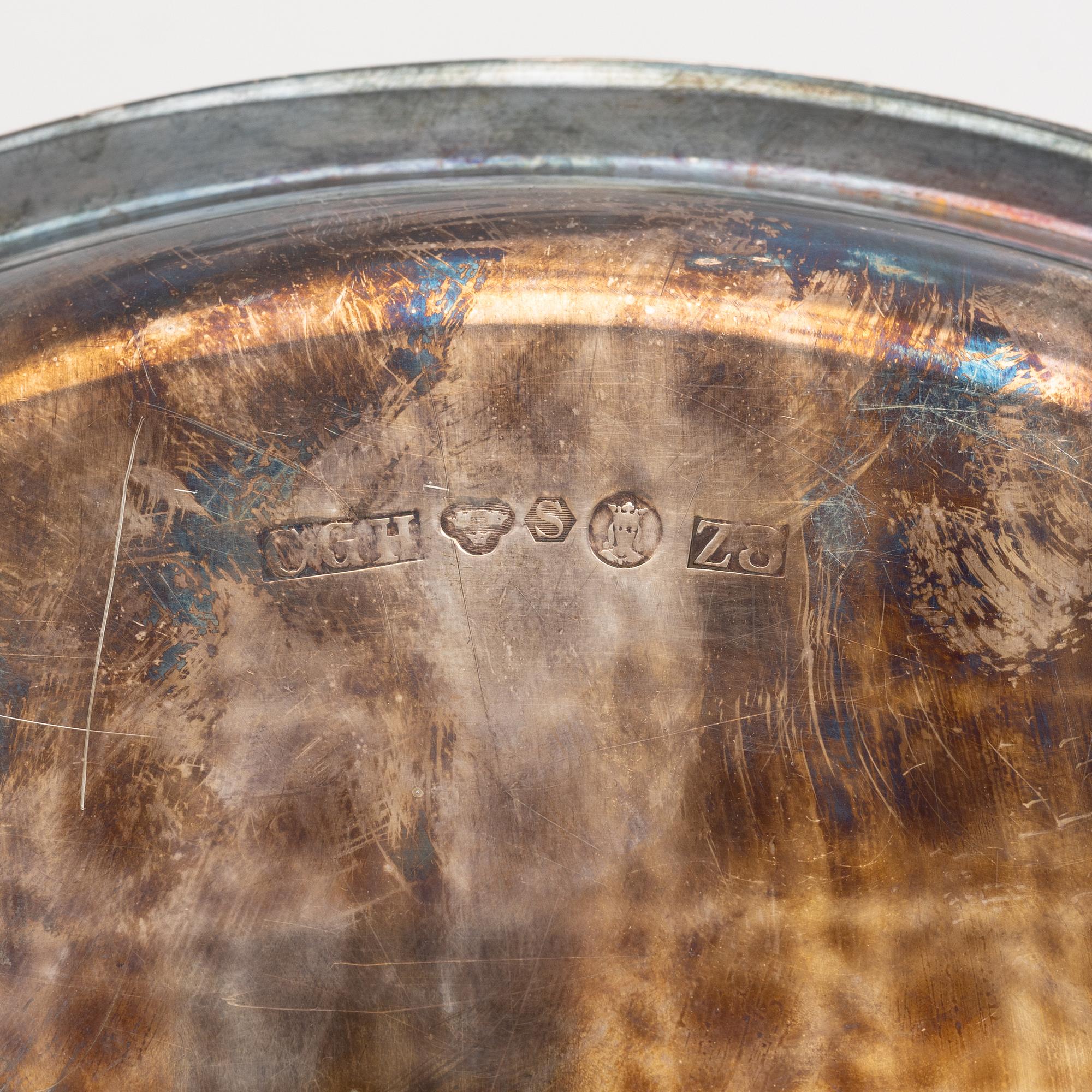 Tray, silver, CG Hallberg, Stockholm, 1950.