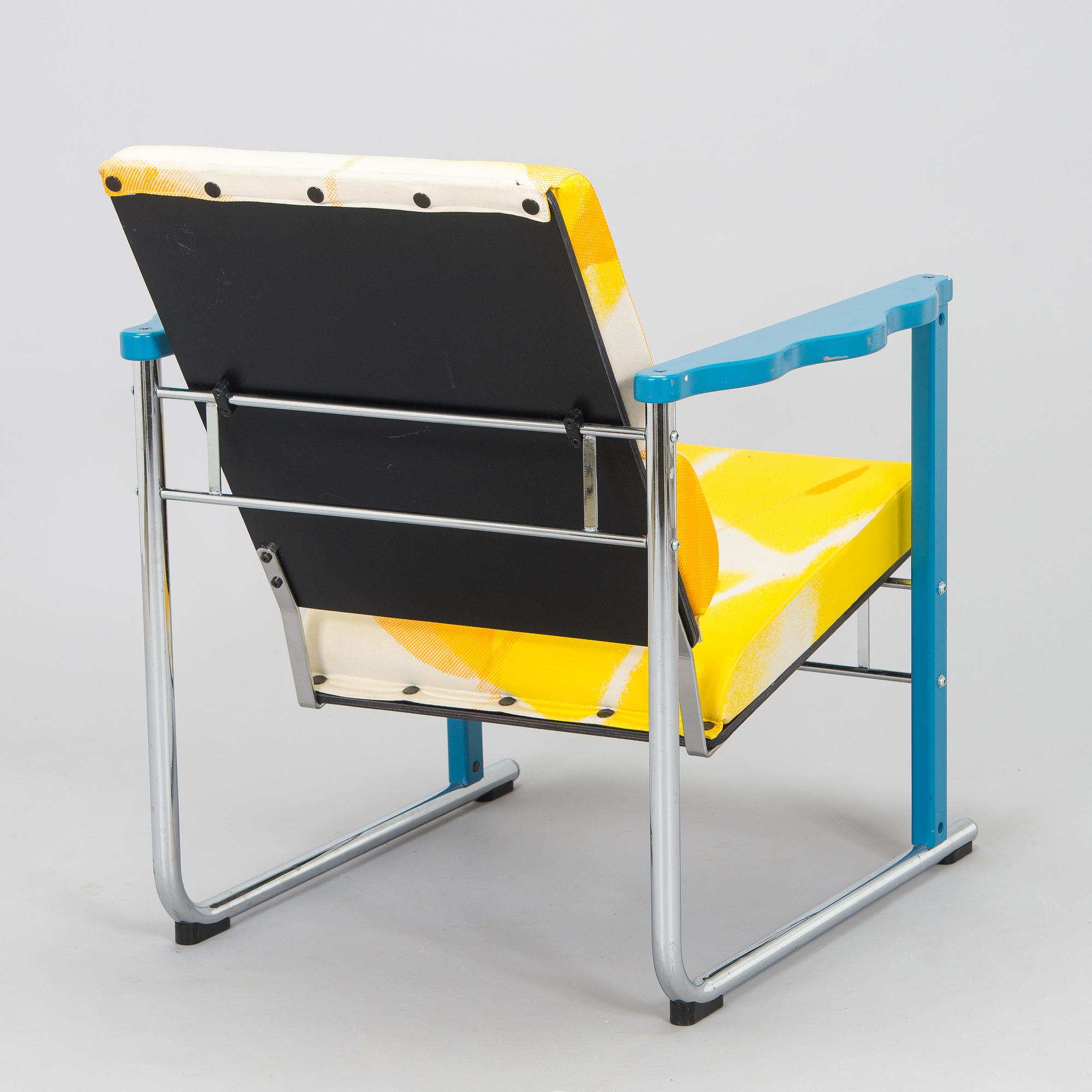 Yrjö Kukkapuro, A 1980s  'Experiment' open armchair for Avarte, Finland.