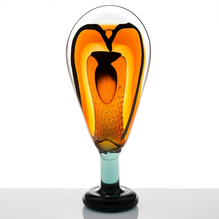 OIVA TOIKKA, GLASSKULPTUR, "Lollipop", signerad Oiva Toikka, Nuutajärvi 2008, 31/100.