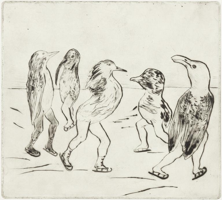 Hans Wigert, Etsning, "Dansskolan".