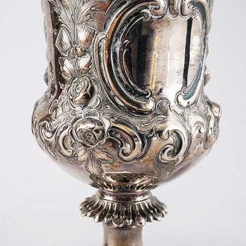 Two silver chalaces by Edward & John Banard, London, England, 1860. Weight 349 gram.