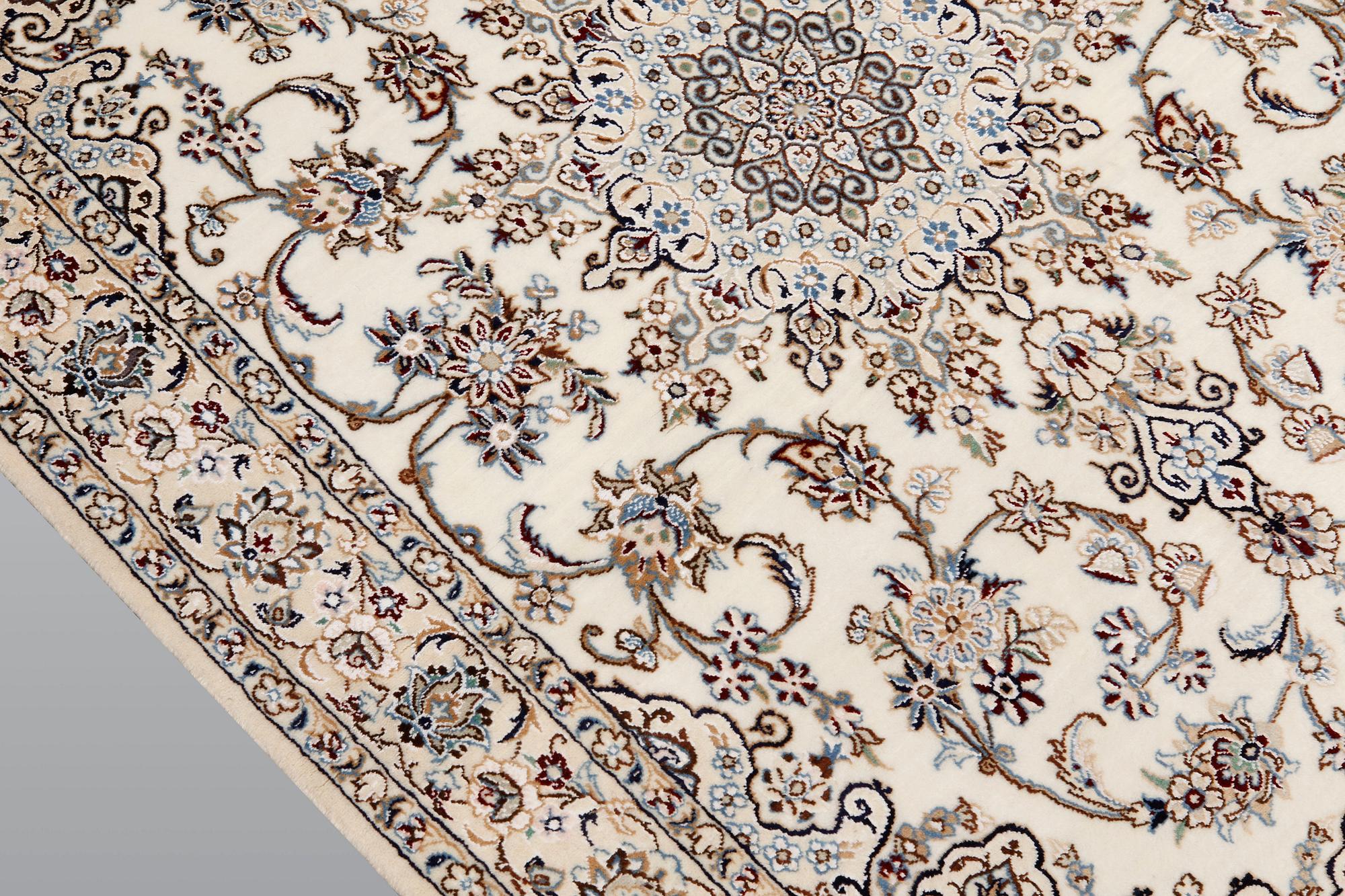 A part silk Nain rug, so called 6LAA, ca 155 x 105 cm.
