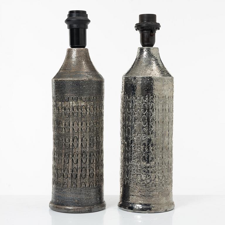 Table lamps, a pair of similar, Bitossi for Bergboms, second half of the 20th century.