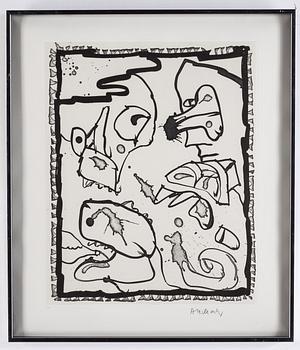 Pierre Alechinsky,  etching and  linocut, 1989, signed 2/125.