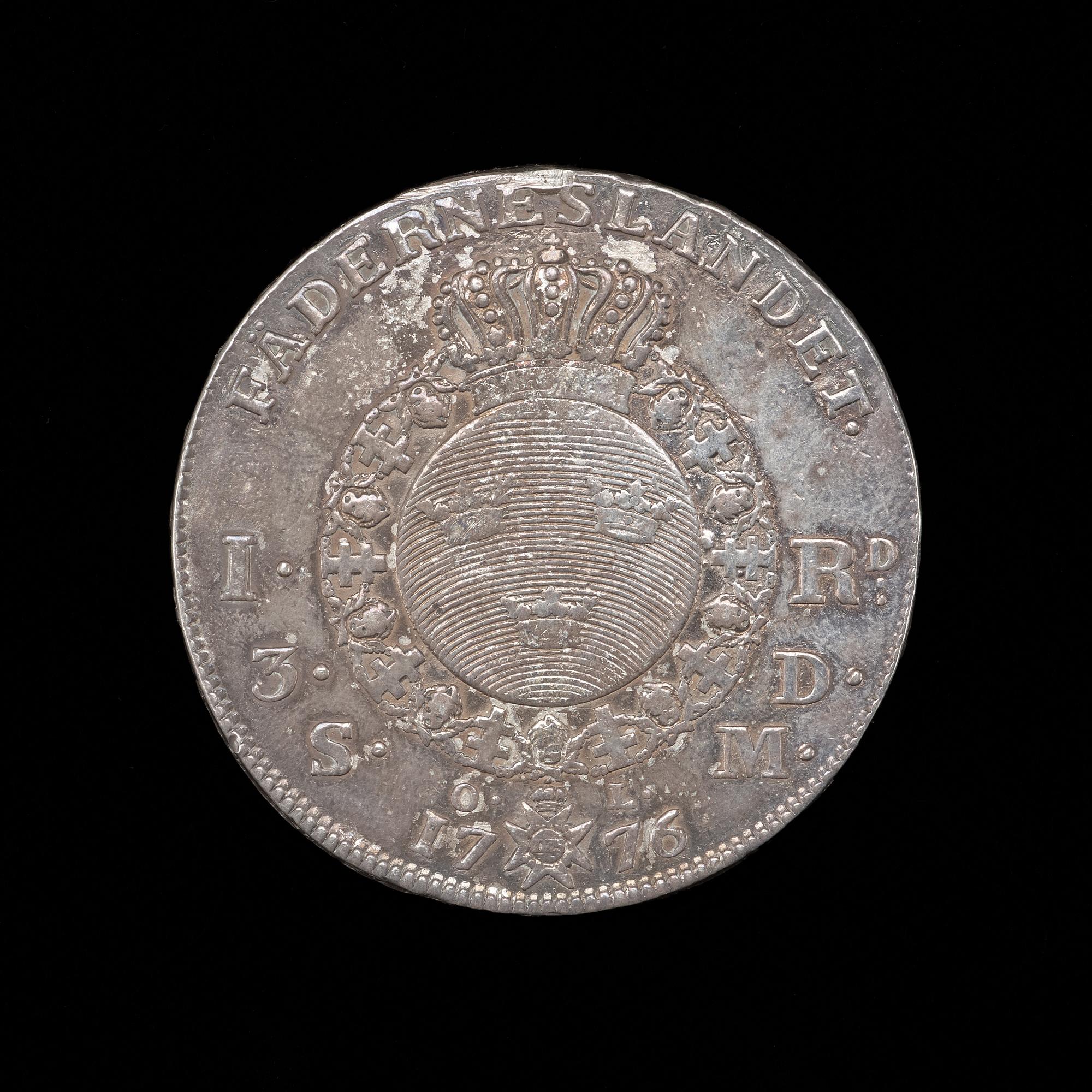 MYNT 2 st: Fredrik I riksdaler 1748 Samt Gustav III riksdaler 1776.