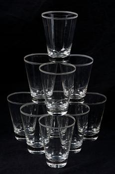 GROGGLAS, 10 st, Orrefors. 1920/30-tal.