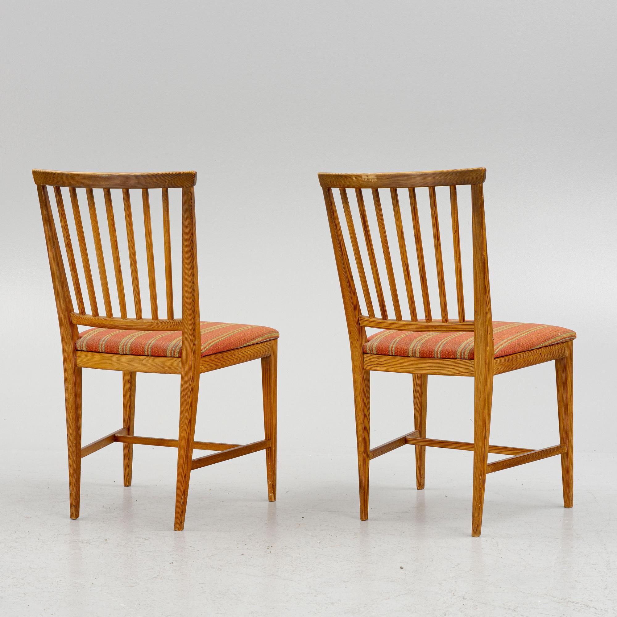 Carl Malmsten, matbord med stolar, 6 st, "Vardags".