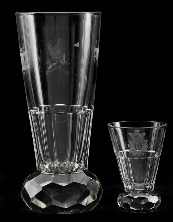 FRIMURARGLAS,  2 st, 1900-tal.