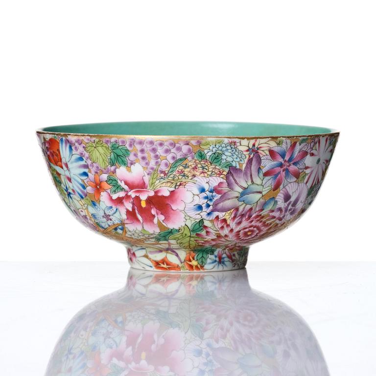 A mille fiori bowl, China, 20th Century.