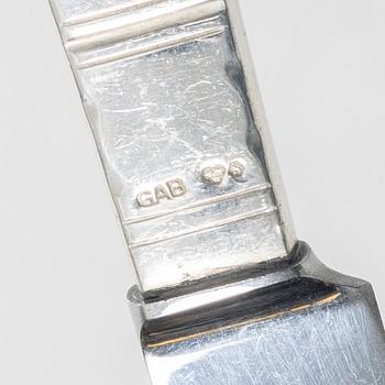 Jacob Ängman, A swedish silver cutlery set, 'Rosenholm', GAB, Stockholm (63 pieces).