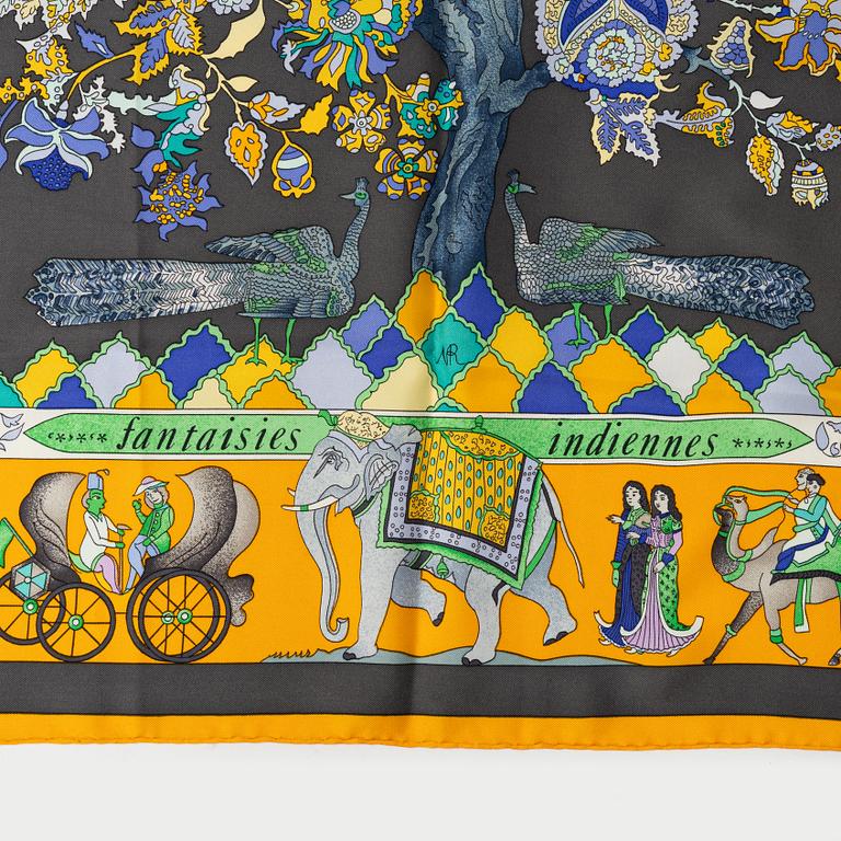 Hermès, a 'Fantasies Indiennes' twill silk scarf.