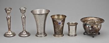 PARTI SILVER, 19 delar, bl a tännsticksfodral, Borglia, Stockholm 1946. Tot vikt ca 1500 g.