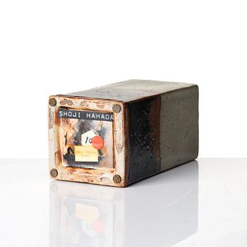 Shoji Hamada, a square stoneware bottle/vase, Japan, 1960s.