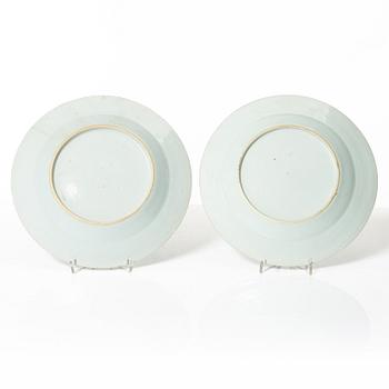 Tallrikar, 10 st, kompaniporslin, Kina, Qingdynastin, Qianlong (1736-95).