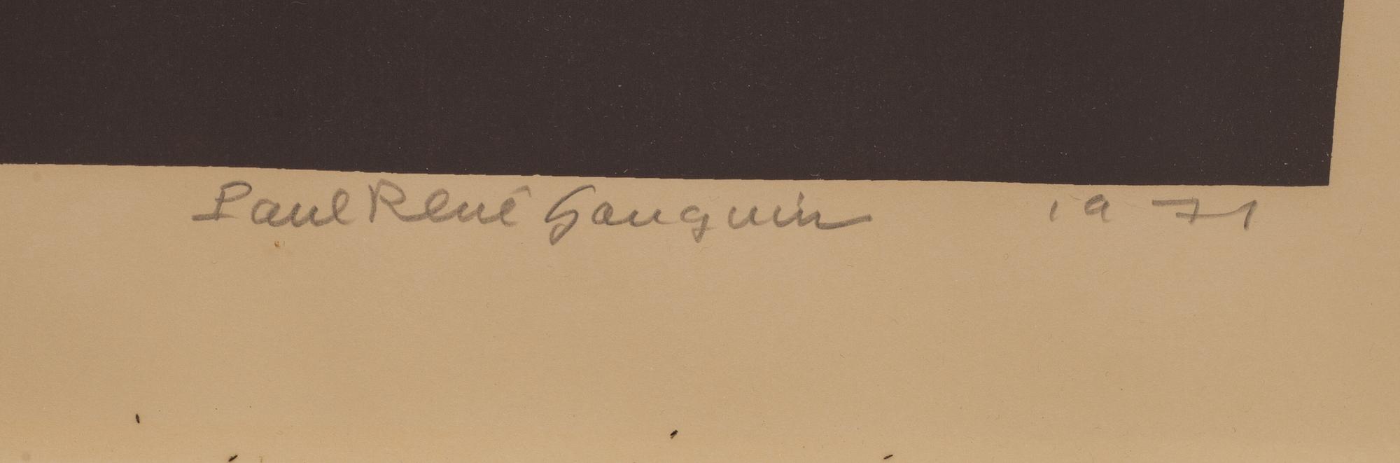 PAUL RENÉ GAUGUIN, färglitografi, signerad och numrerad 136/260 och daterad- 1971.