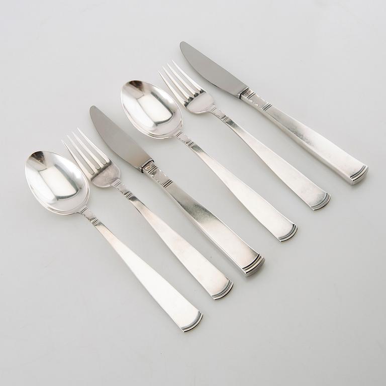 Jacob Ängman, cutlery 18 dlr silver "Rosenholm" GAB Eskilstuna 1970s.