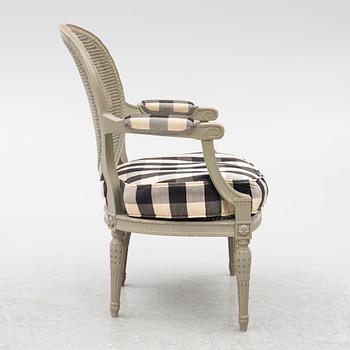 Salongsmöbel, 6 delar, gustaviansk stil, 1900-tal.