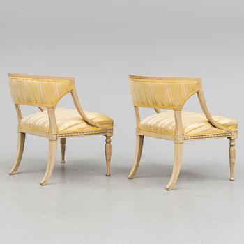 A pair of late Gustavian armchairs by Ephraim Ståhl (master in Stockholm 1794-1820).