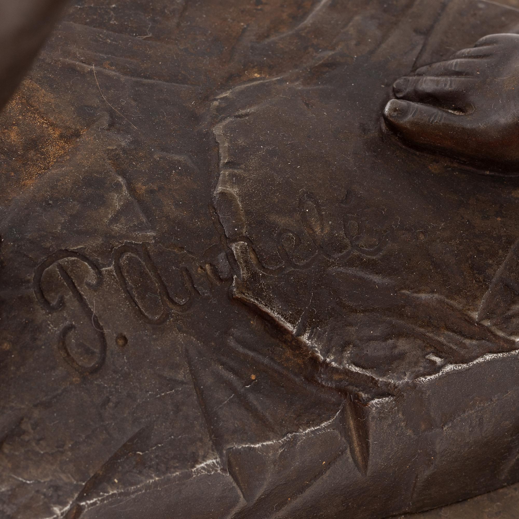 Paul Aichele, efter, bordslampa , brons, signerad.