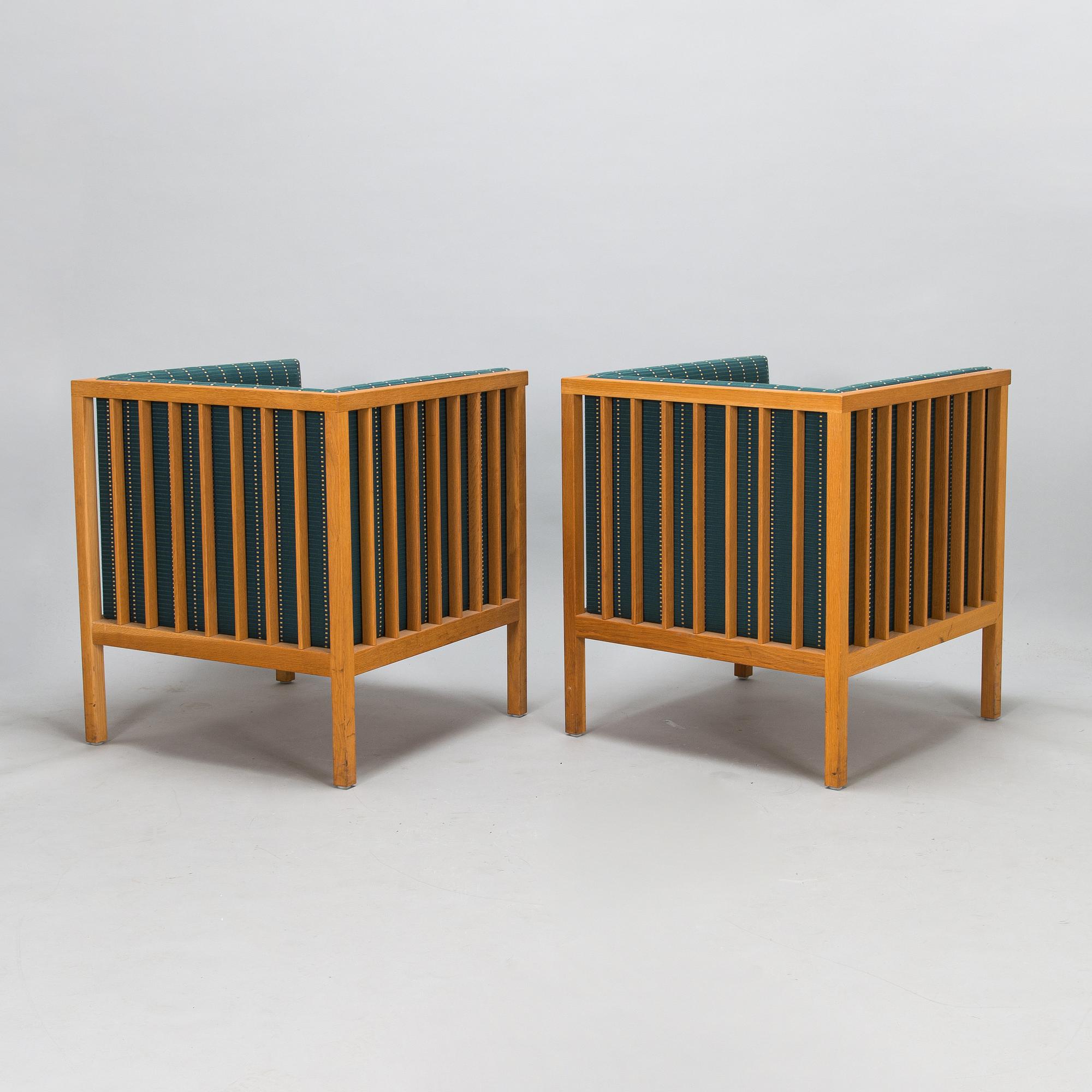 Åke Axelsson, a pair of 'Neptunus' armchairs, Galleri Stolen, Sweden.