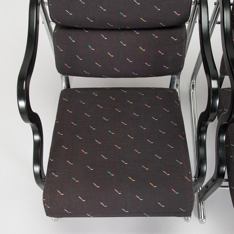 Yrjö Kukkapuro, A pair of 1980s 'Experiment' open armchairs for Avarte, Finland.