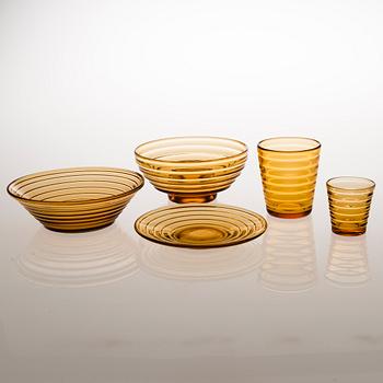 A 22-piece set of Bölgeblick gassware by Karhula Finland.