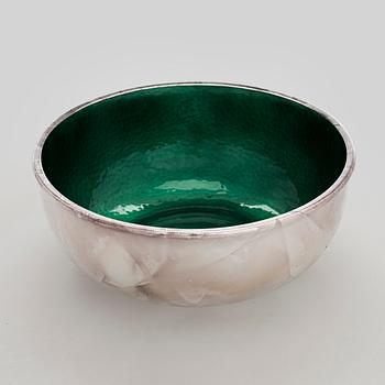A sterling silver and enamel bowl, maker's mark of A. Tillander, Turku 2005.