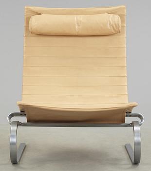 A Poul Kjaerholm 'PK-20' steel and leather easy chair, Fritz Hansen, Denmark 1987.