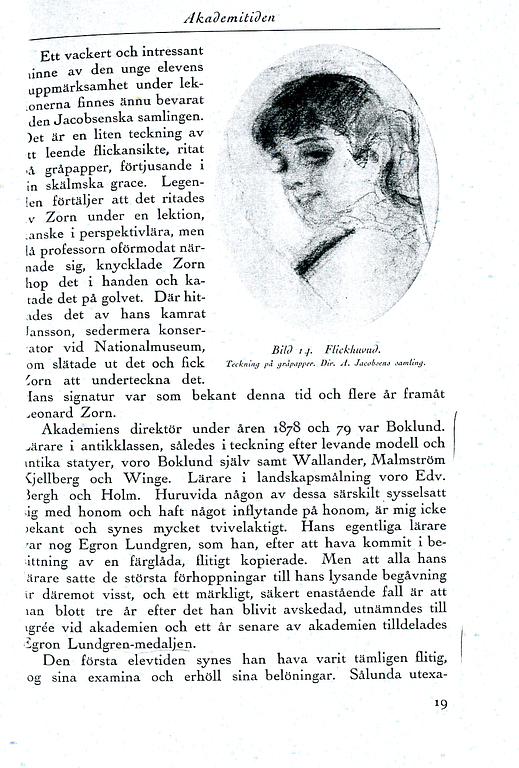 Anders Zorn, kolteckning, signerad med blyerts, troligen utförd omkring 1879.