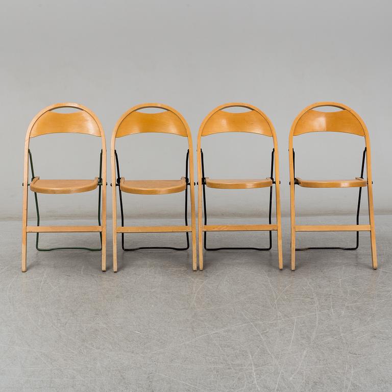 Four collapsible 'Bern' birch chairs from Gemla, 1920's/30's.