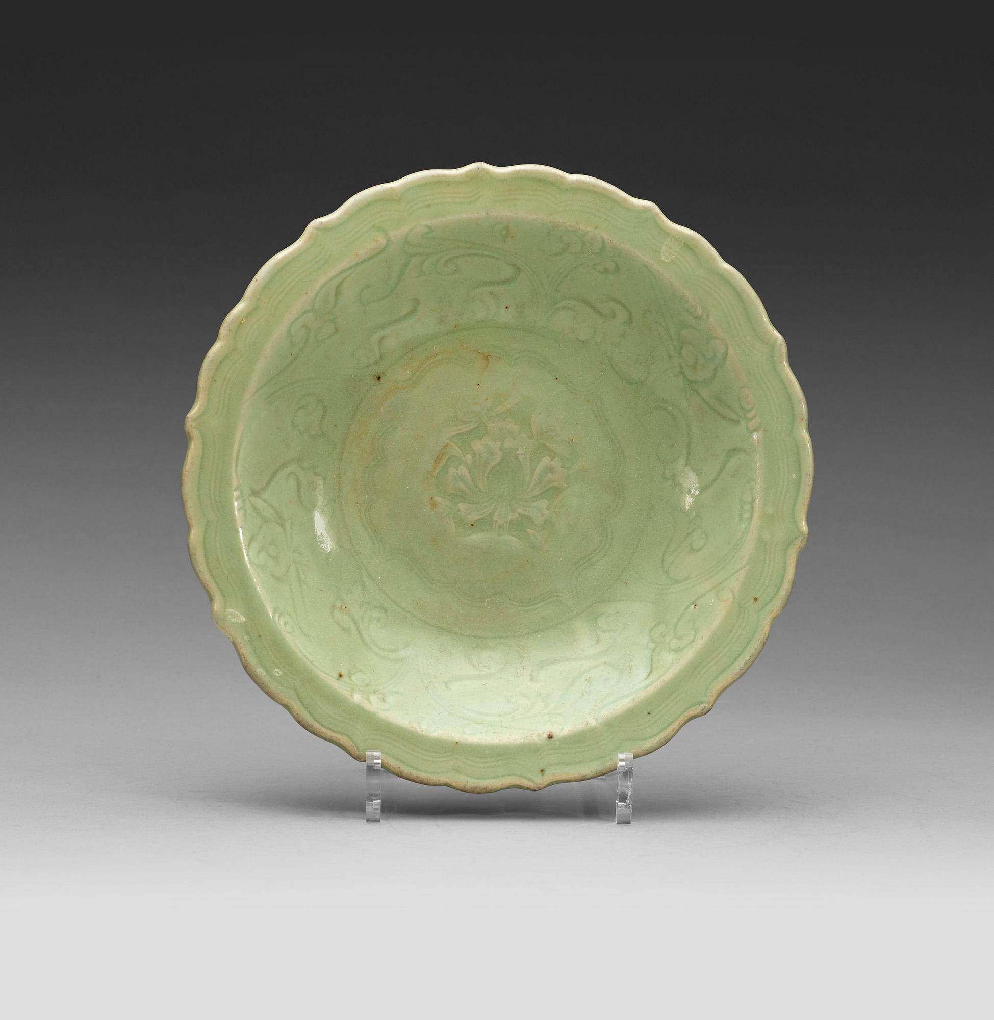 A celadon glazed dish, Ming dynasty (1368-1644).