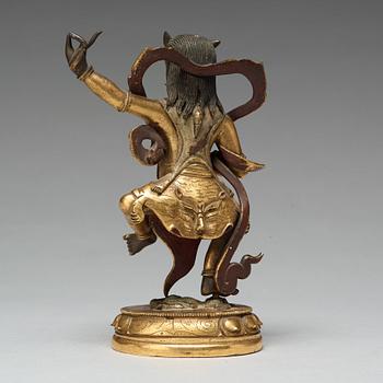 A Sino-Tibetan copper alloy of Rksavaktra Dakini, late 18th Century, circa 1800.