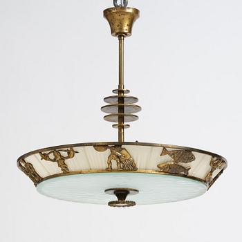 Bröderna Malmströms Metallvarufabrik, a ceiling lamp model "1566", Malmö, 1940s.