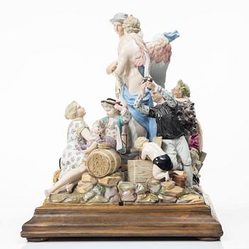 Meissen, Figurgrupp, porslin, "Allegorie der Handel", 1800-tal.