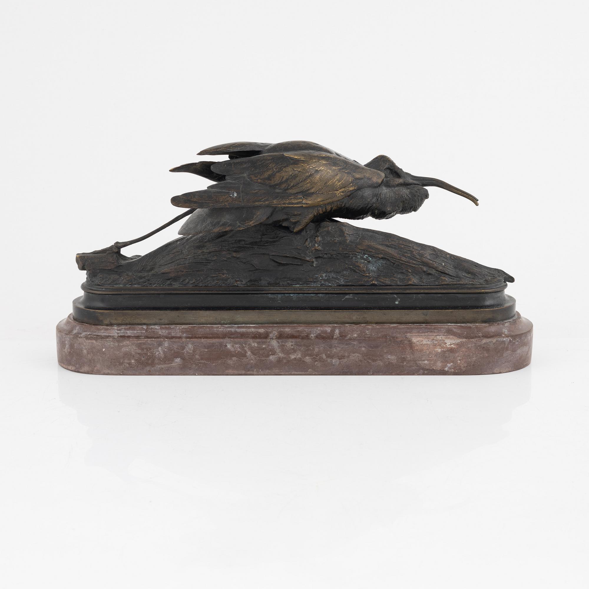 Auguste Cain, kopia efter. Häger och groda.