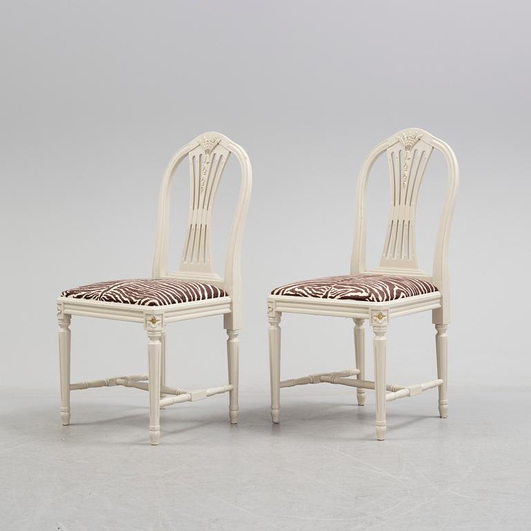 Six Gustavian style chairs, second half of the 20th Century.