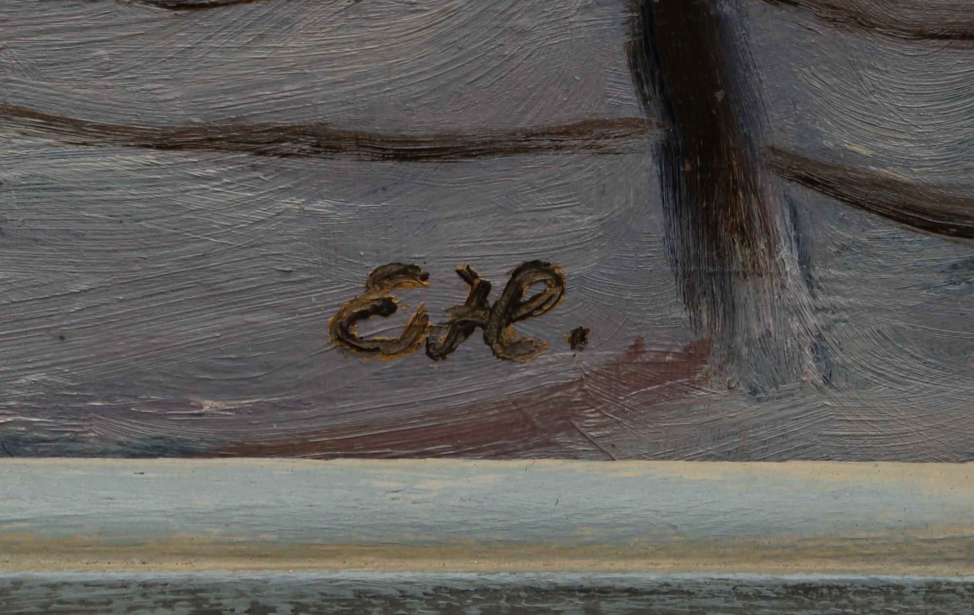 ESTER HENNING, olja på pannå, monogramsignerad.