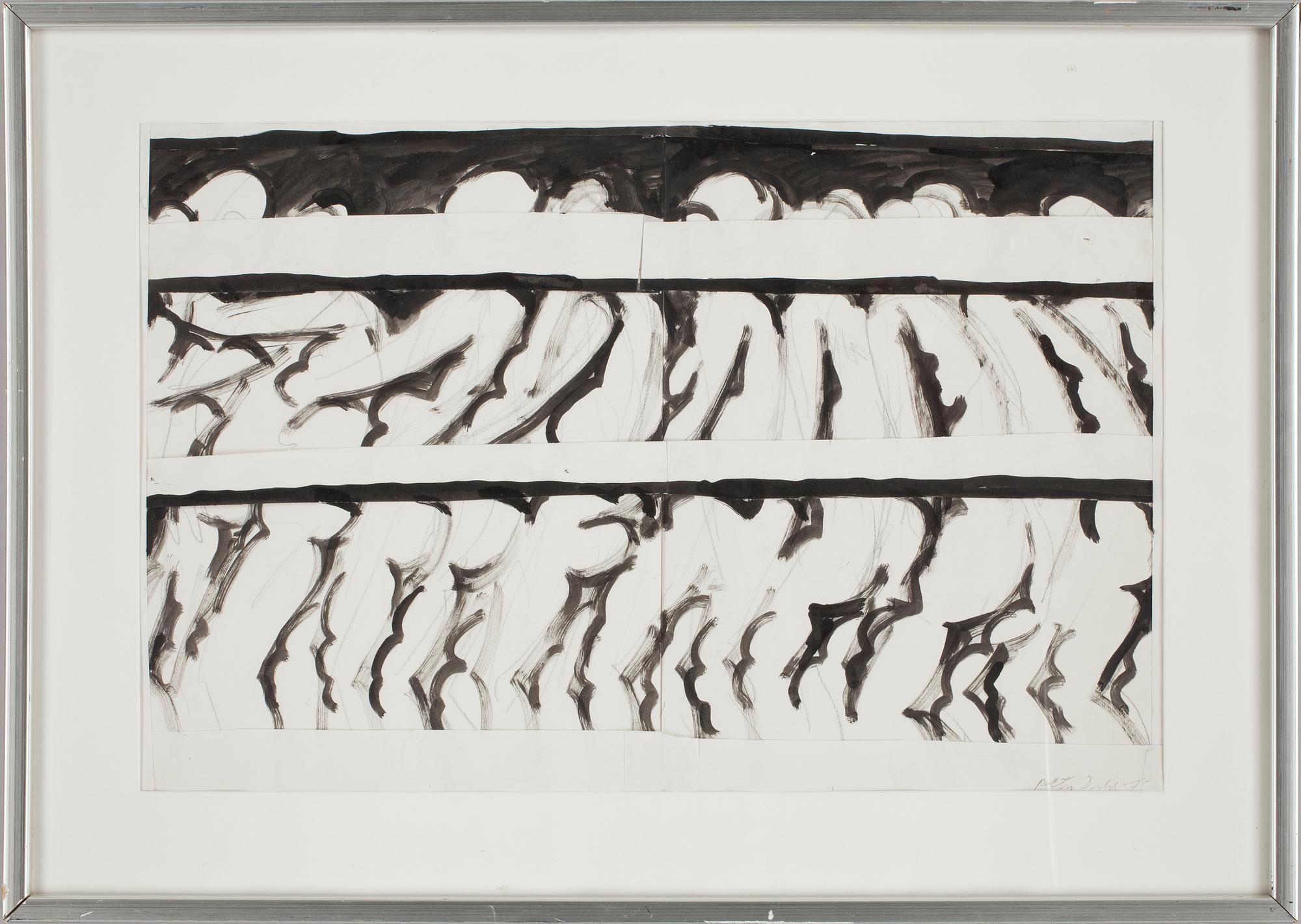 PETER DAHL, diptyk, blandteknik. Sign o dat -75.