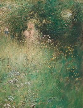 Carl Larsson, "Barn i skogen" (Child in the woods).