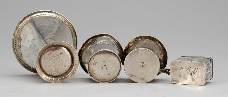 PARTI SILVER, 4 delar, bla Pehr Blommert, 1828. Tot vikt ca 120g.