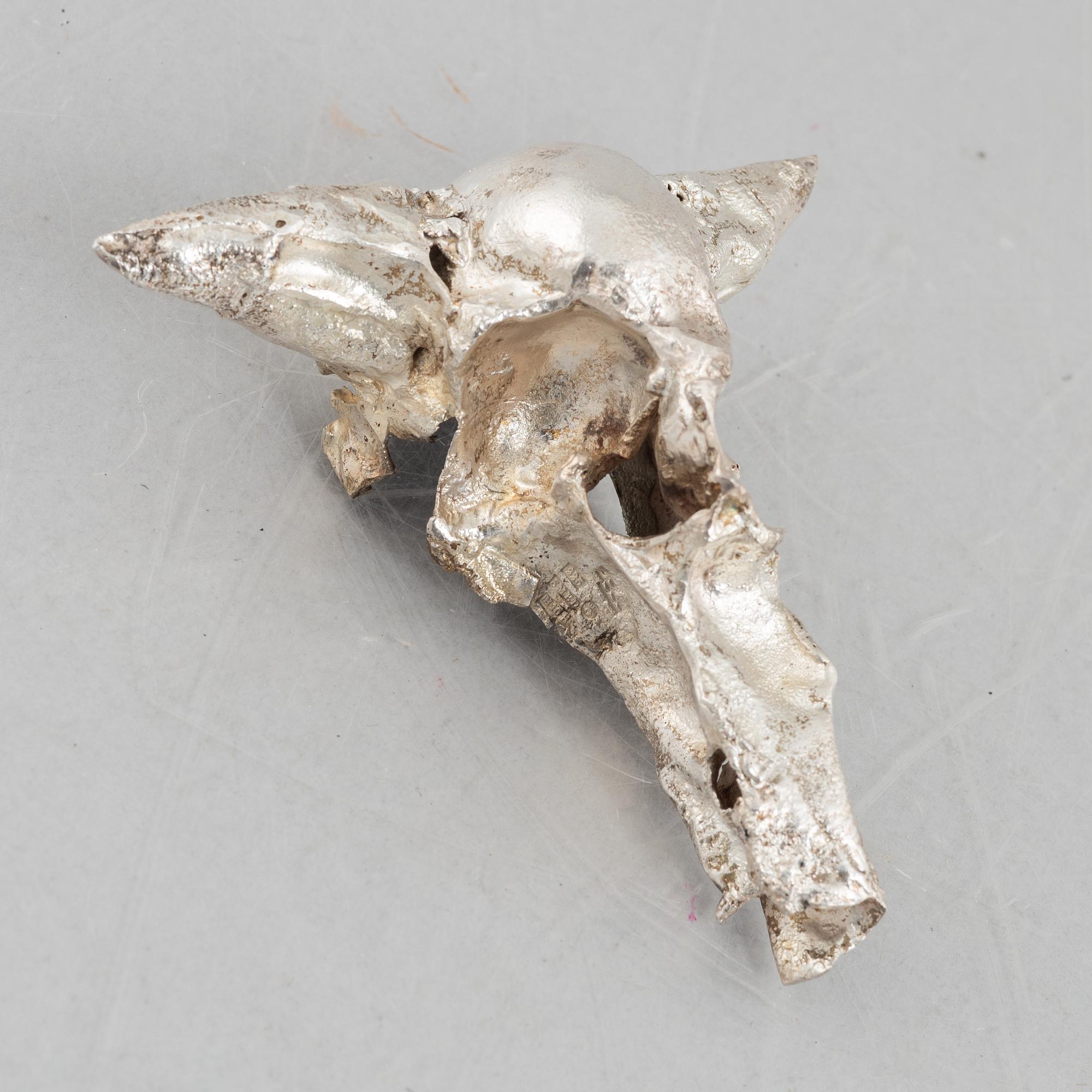 A sterling silver sculpture, mark of Lars Arby, Gothenburg, Sweden 1982.
