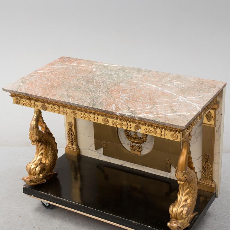 A Swedish Empire early 19th Century console table by Petter Gustaf Bylander.