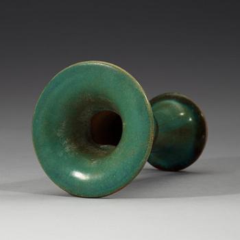 A turquoise bronze shaped vase, Qing dynasty 17th century.