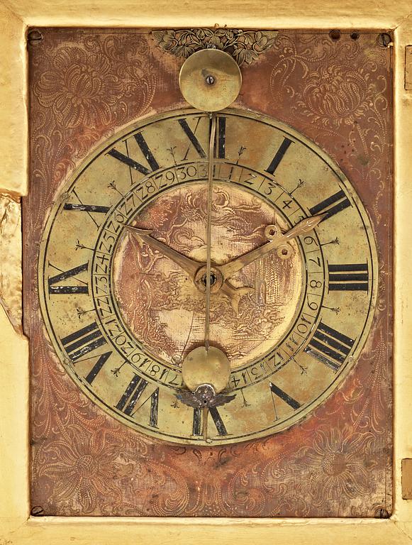 A German Baroque 17th Century table clock by Elias Wechherlin.