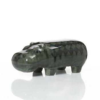 Lisa Larson, a stoneware figurine, 'Flodhäst' (Hippopotamus) from the series 'Stora zoo', Gustavsberg.