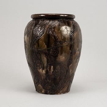 Thorvald Bindesbøll, a glazed earthenware floor vase, Valby, Copenhagen 1893.