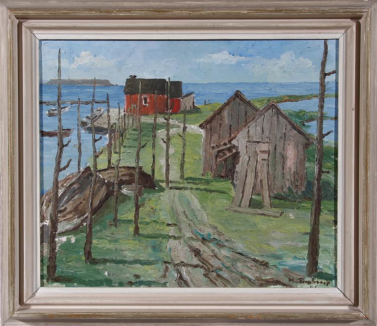 HANS TOMBROCK, olja på pannå, sign.