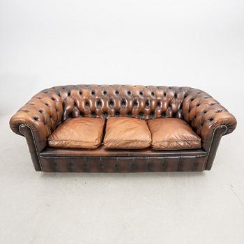 Sofa and armchair, Chesterfield, 20th century.